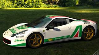 Alitalia Ferrari 458 skin for Assetto Corsa